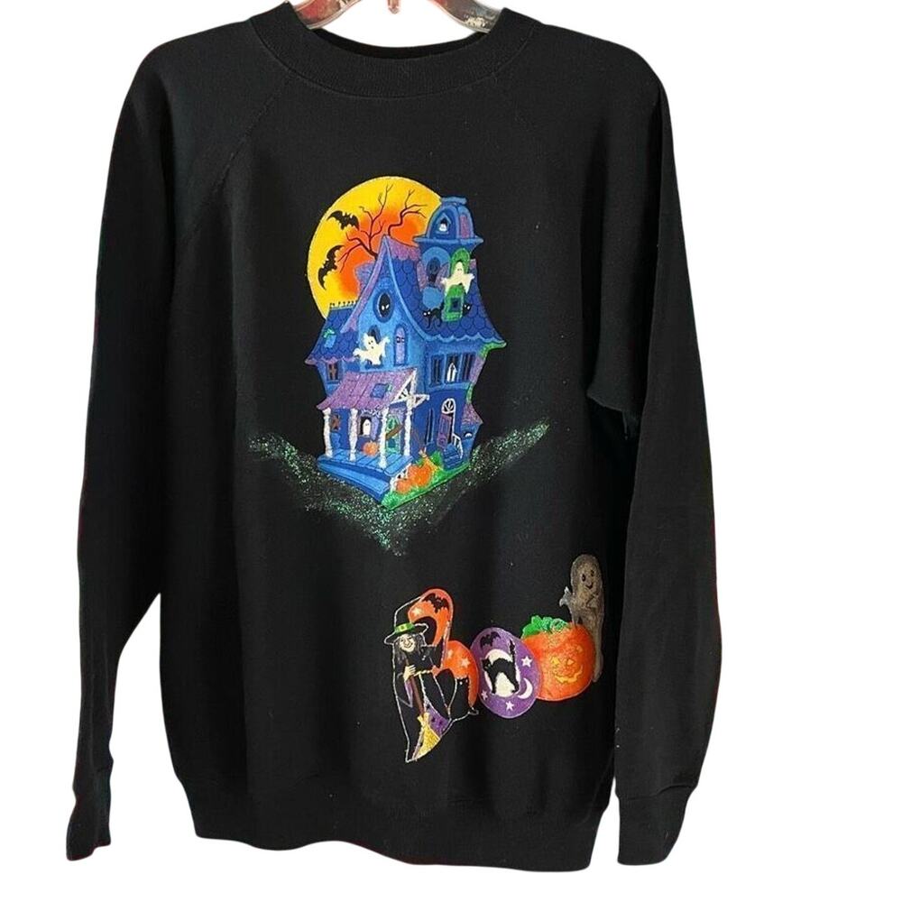 Halloween Graphic Sweatshirt Hand Painted Craft Kit Hanes  Size XL Ghosts